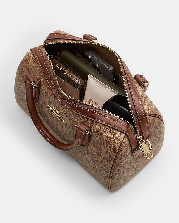 Sac Satchel Rowan en toile signature
