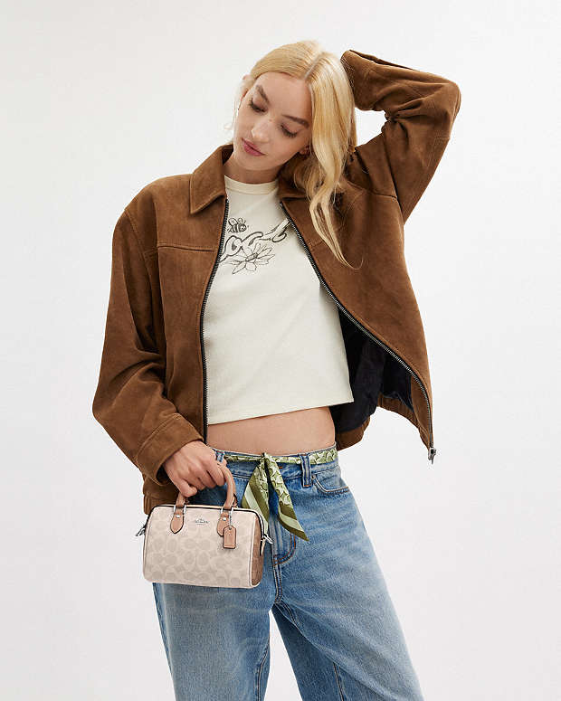 Mini Sac Bandoulière Rowan En toile exclusive unie