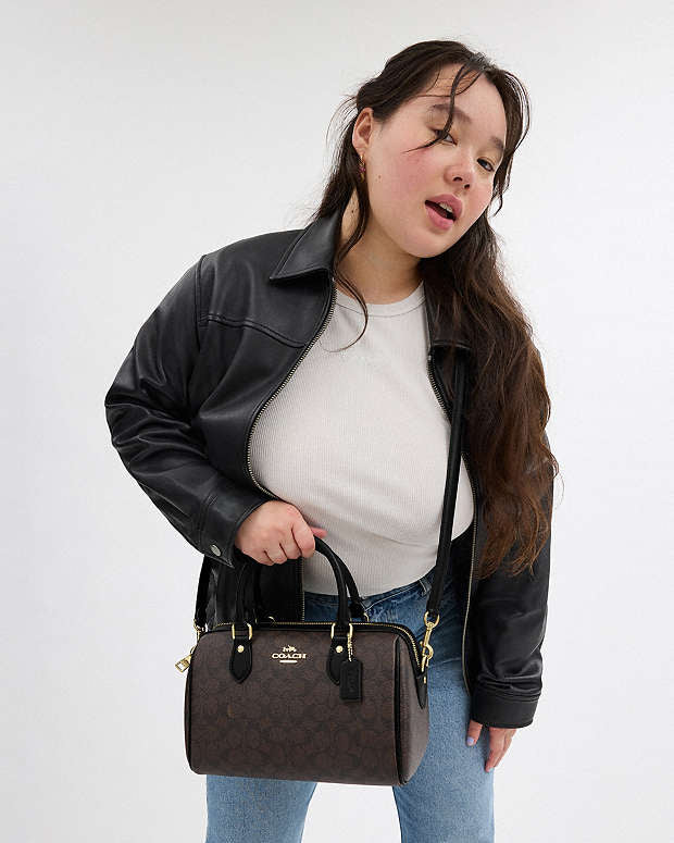Sac Satchel Rowan en toile signature
