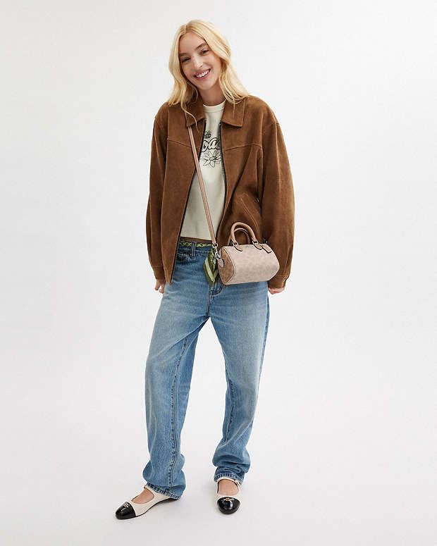 Mini Sac Bandoulière Rowan En toile exclusive unie