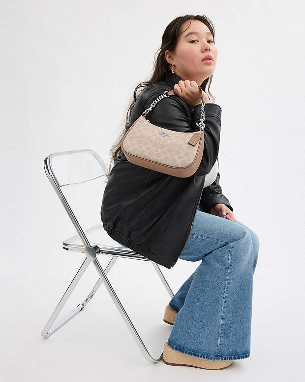 Sac épaule Teri en toile exclusive