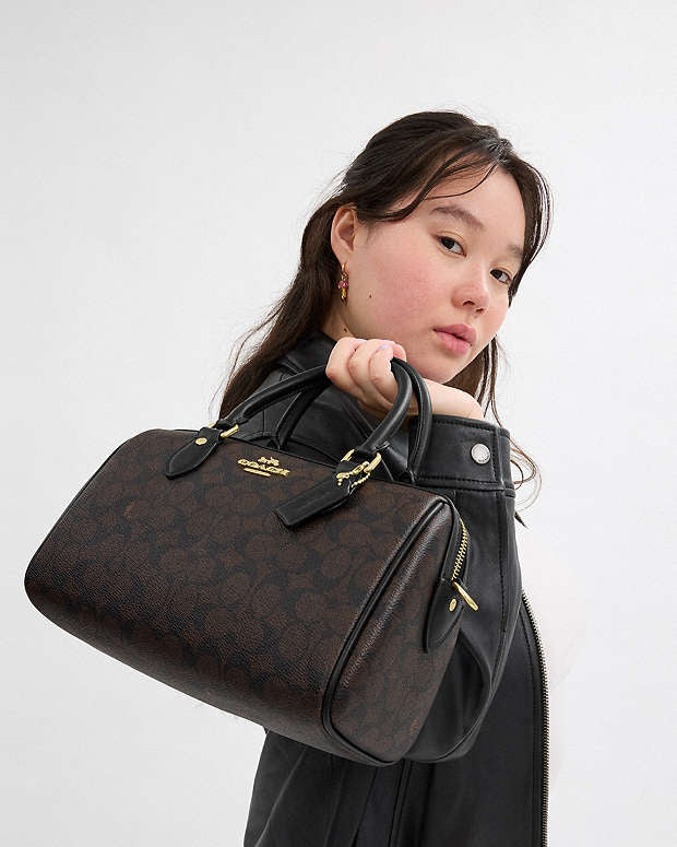 Sac Satchel Rowan en toile signature